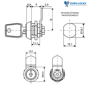 Zamek Euro-Locks 007 - krzywkowy - F298